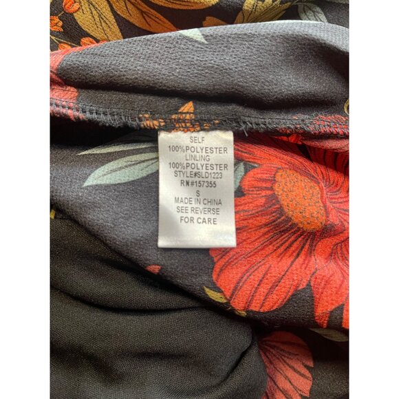 Midnight Bloom Maxi Dress Sz S Floral Deep V Neck Side Slit Boho Chic Summer NWT - Picture 12 of 16